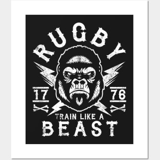 RUGBY - TRAIN LIKE A BEAST - RUGBY TRAINING Posters and Art